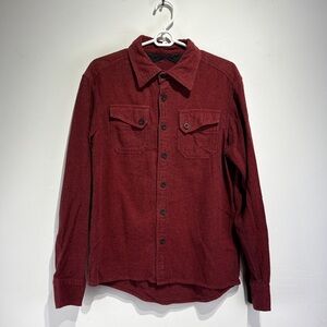 Vintage Red Flannel Button-Up Shirt, Medium